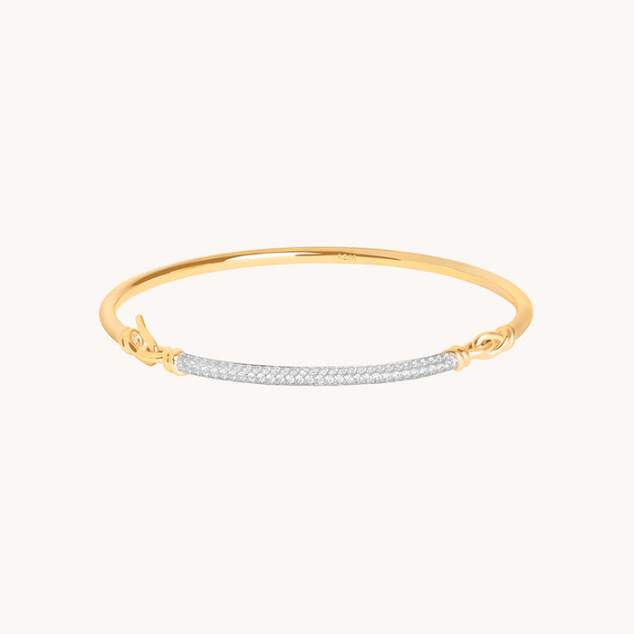 Pavé Knot Bangle in Gold