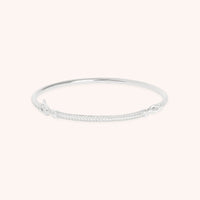 Pavé Knot Bangle in Silver
