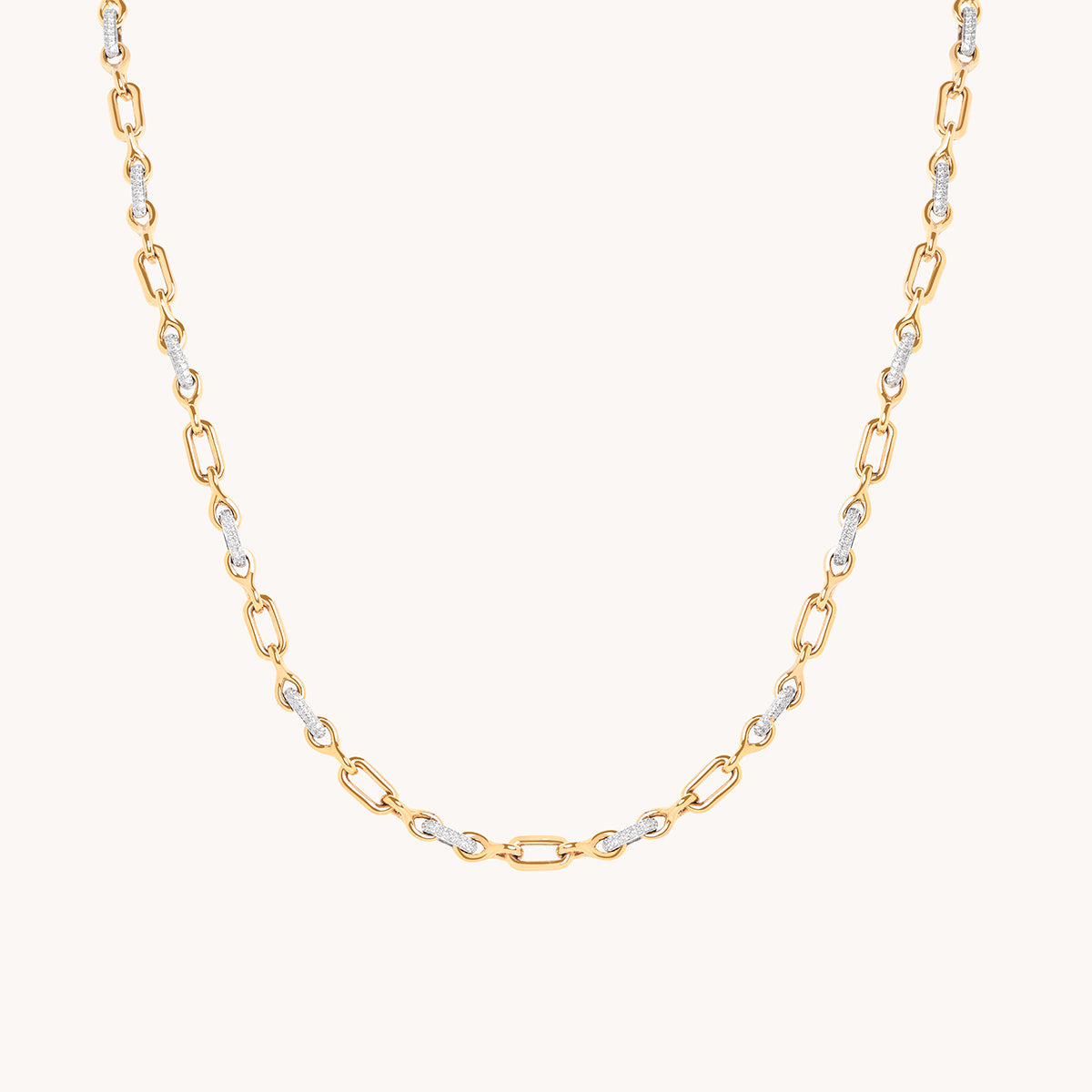 Pavé Chain Link Necklace in Gold