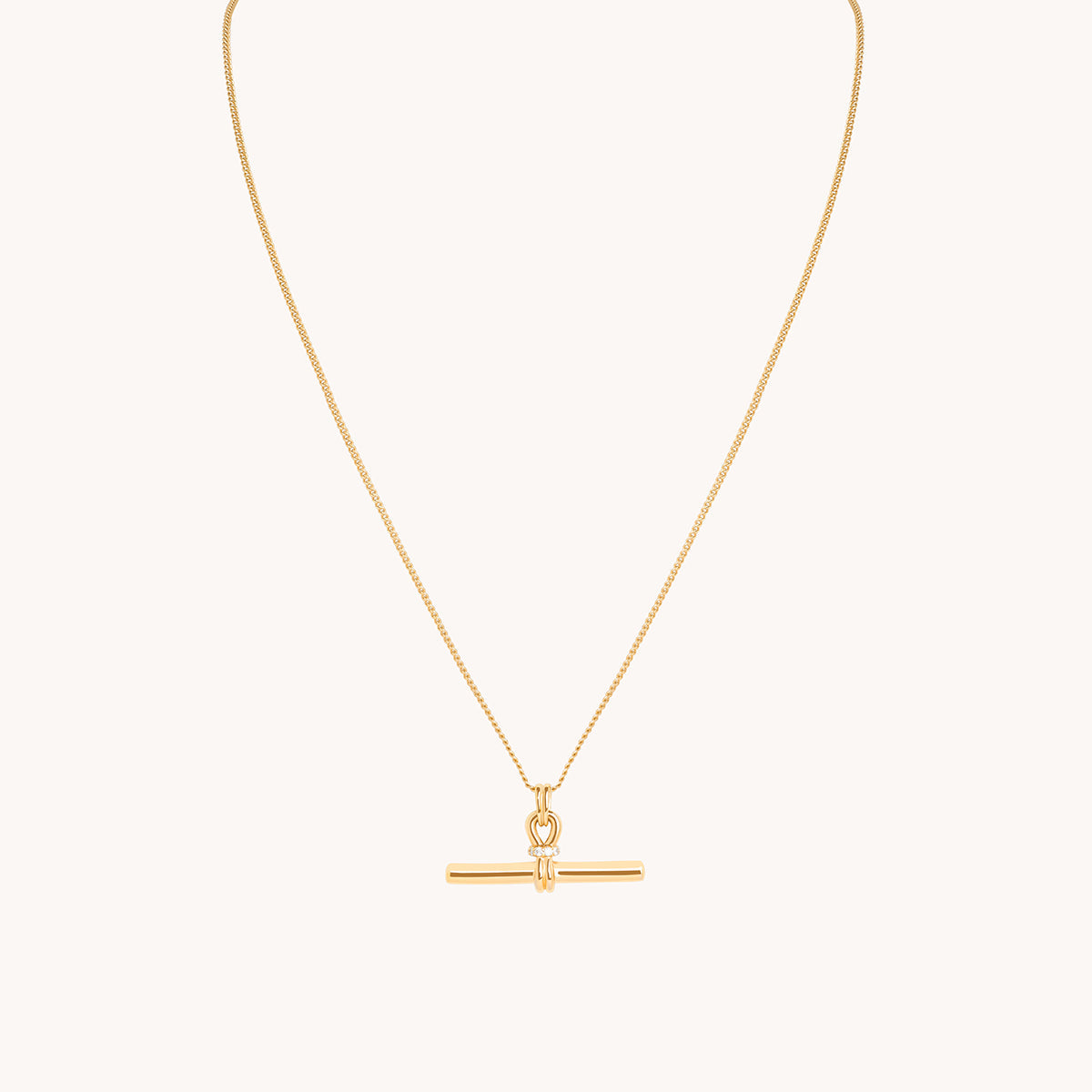 Hardware T-Bar Pendant Necklace in Gold