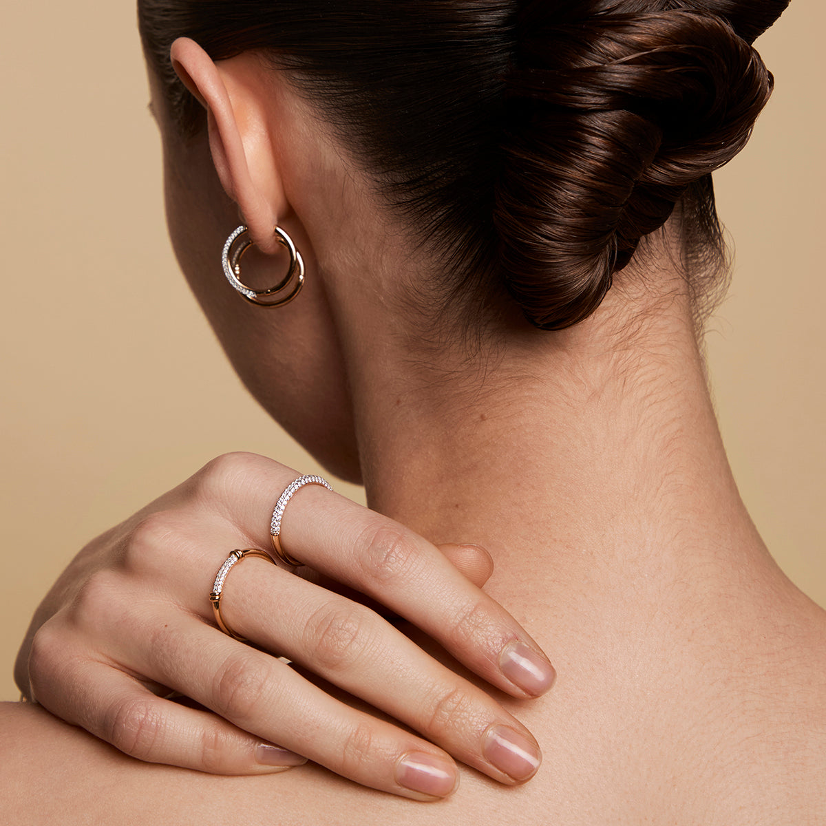 Pavé Knot Ring in Gold