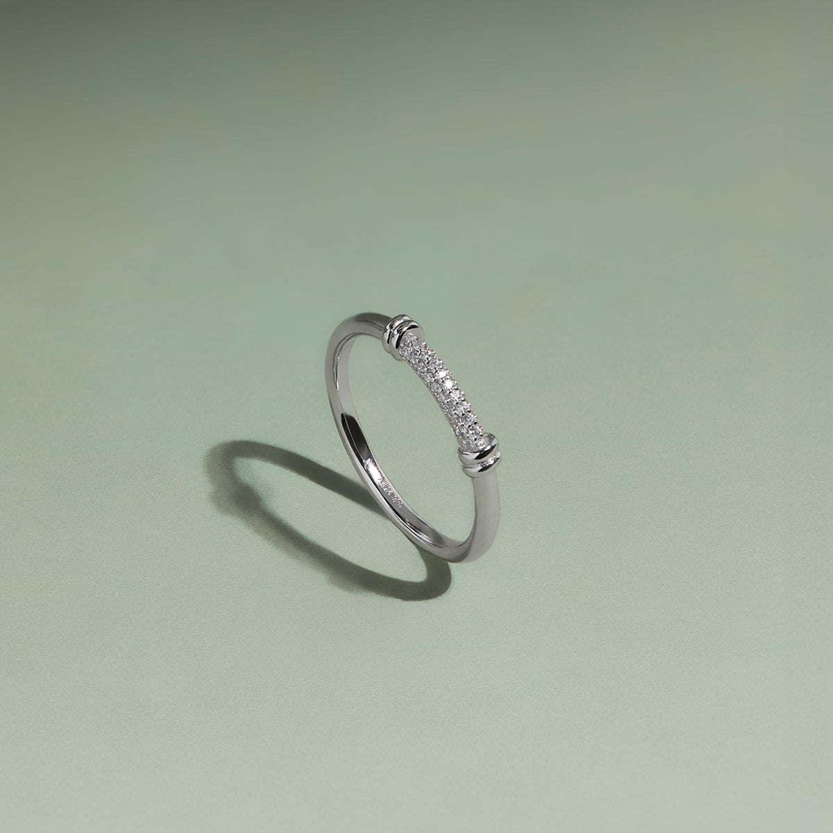 Pavé Knot Ring in Silver