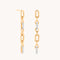 Pavé Chain Link Drop Studs in Gold