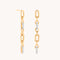Pavé Chain Link Drop Studs in Gold
