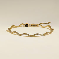 Scalloped Tennis Chain Bracelet in Gold-Astrid &amp; Miyu