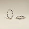 Scalloped Crystal Medium Hoops in Silver-Astrid &amp; Miyu