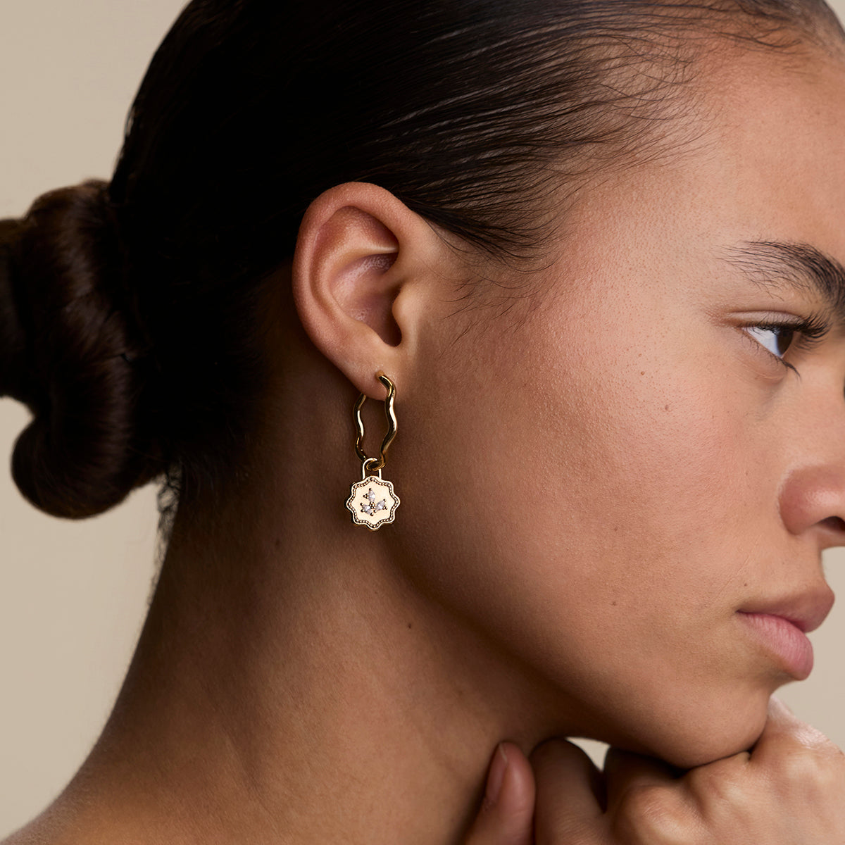 Scalloped Large Hoops in Gold-Astrid &amp; Miyu