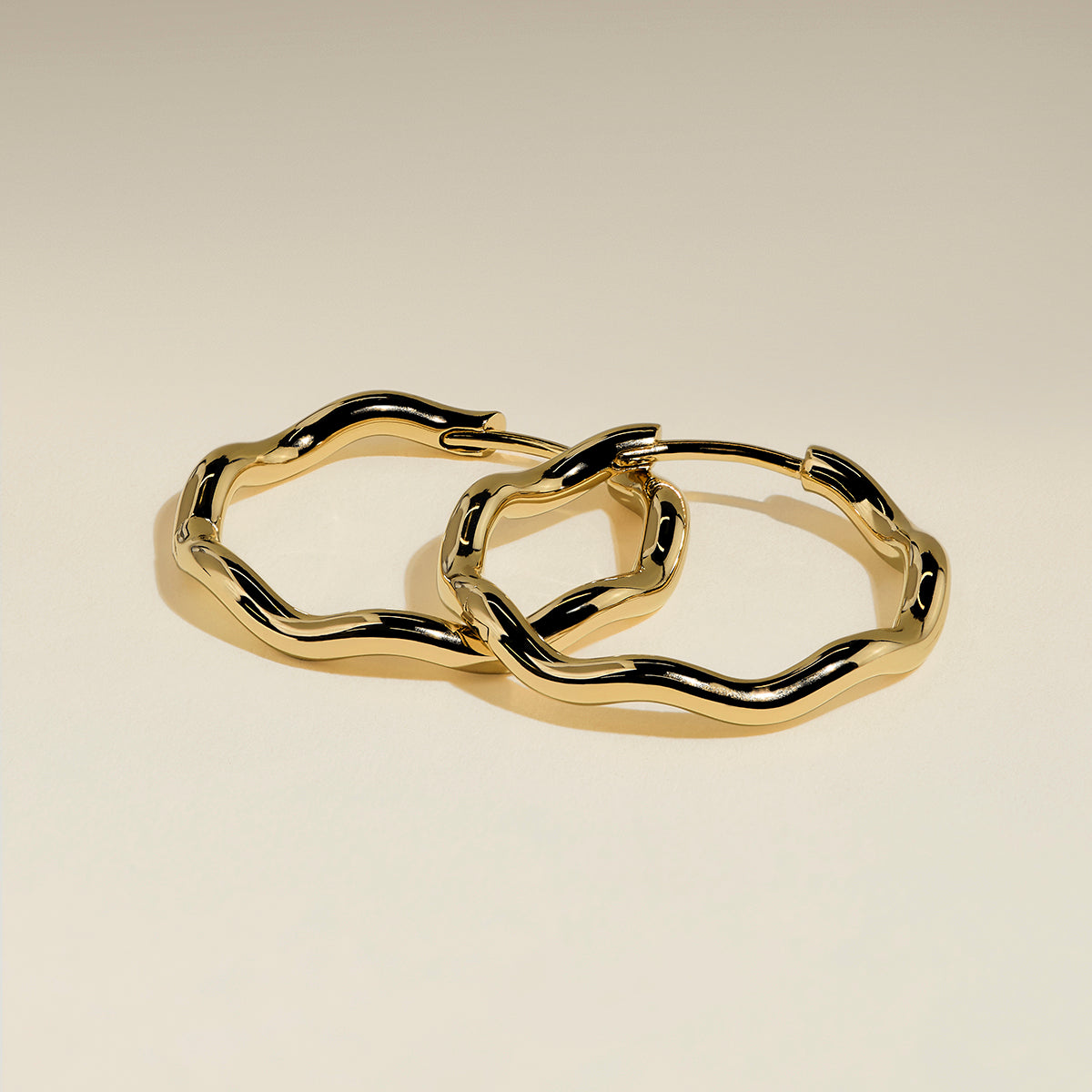 Scalloped Large Hoops in Gold-Astrid &amp; Miyu