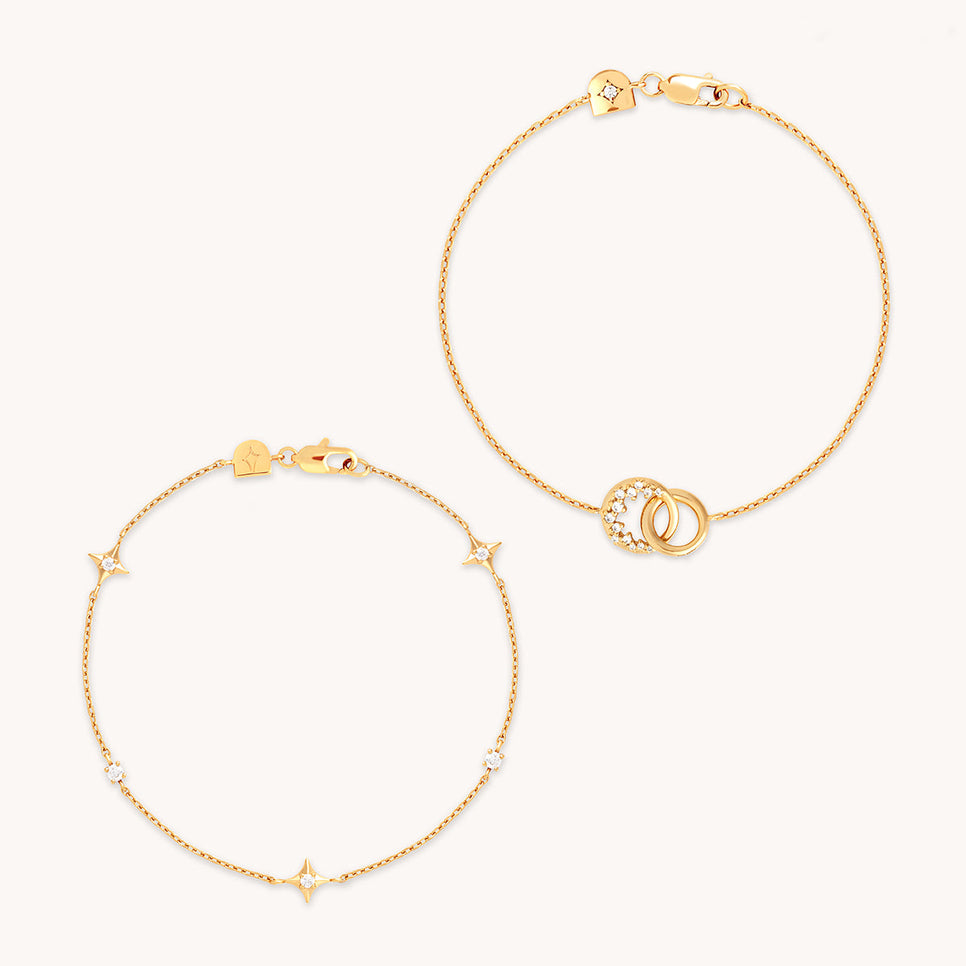 Celestial Bracelet Stacking Set in Gold