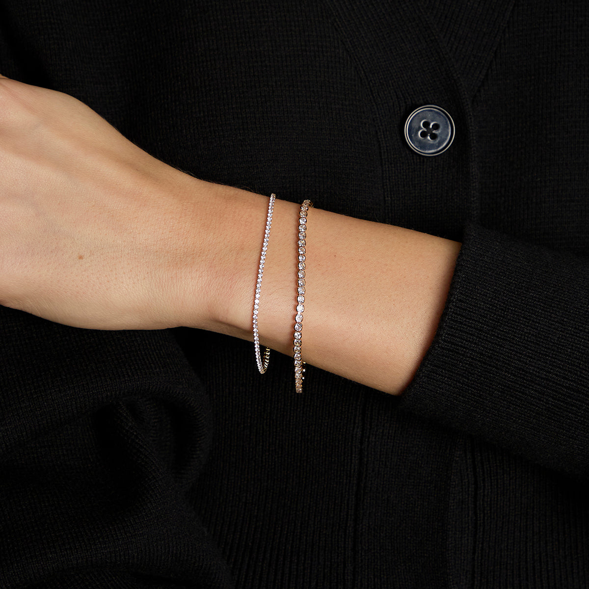 Tennis Bracelet Stacking Set in Gold