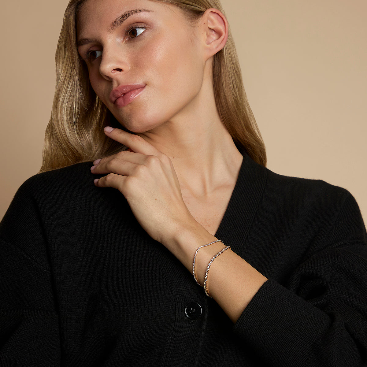 Tennis Bracelet Stacking Set in Gold