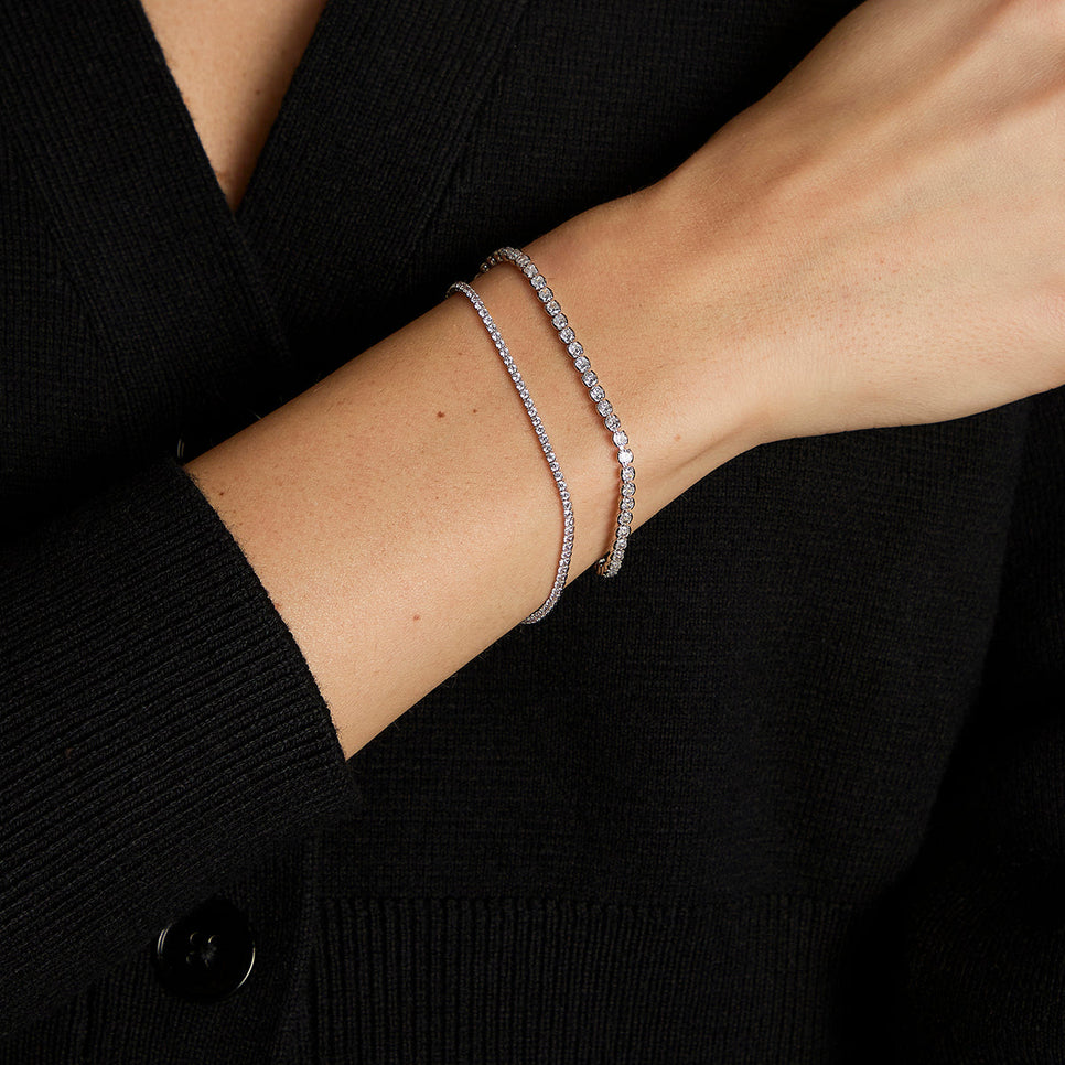Tennis Bracelet Stacking Set in Silver