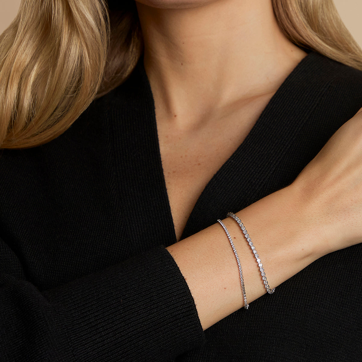 Tennis Bracelet Stacking Set in Silver