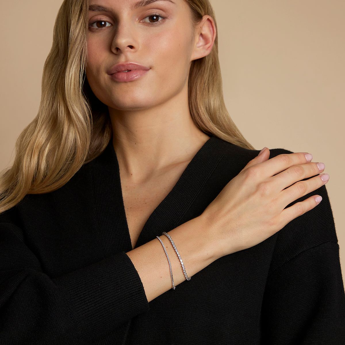 Tennis Bracelet Stacking Set in Silver