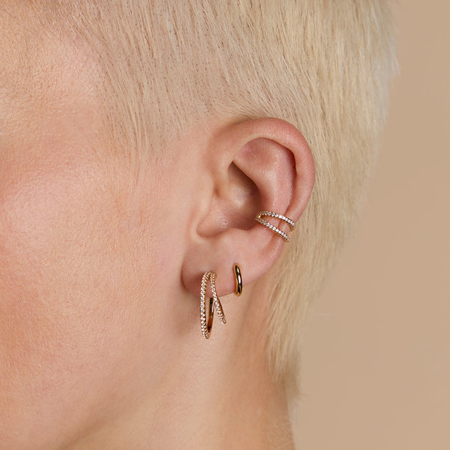 Illusion Hoops Stacking Set in Gold