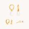 Serenity Pearl Hoops Stacking Set in Gold