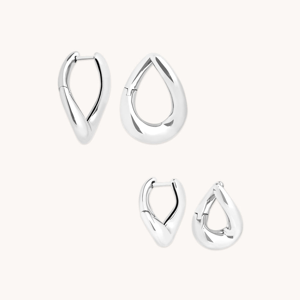 Molten Hoops Stacking Set in Silver