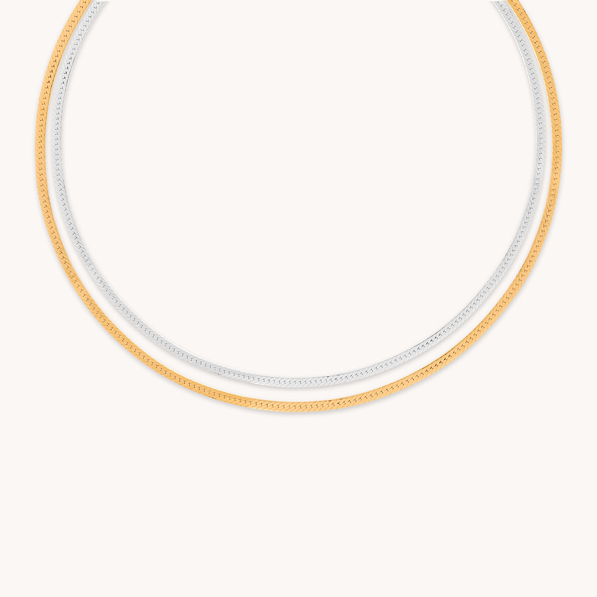 Essential Snake Chain Necklace Stacking  Set in Mixed Metal