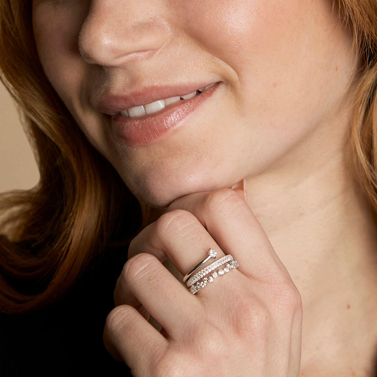 Celestial Illusion Ring Stacking Set in Silver
