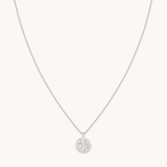Aries Zodiac Pendant Necklace in Silver