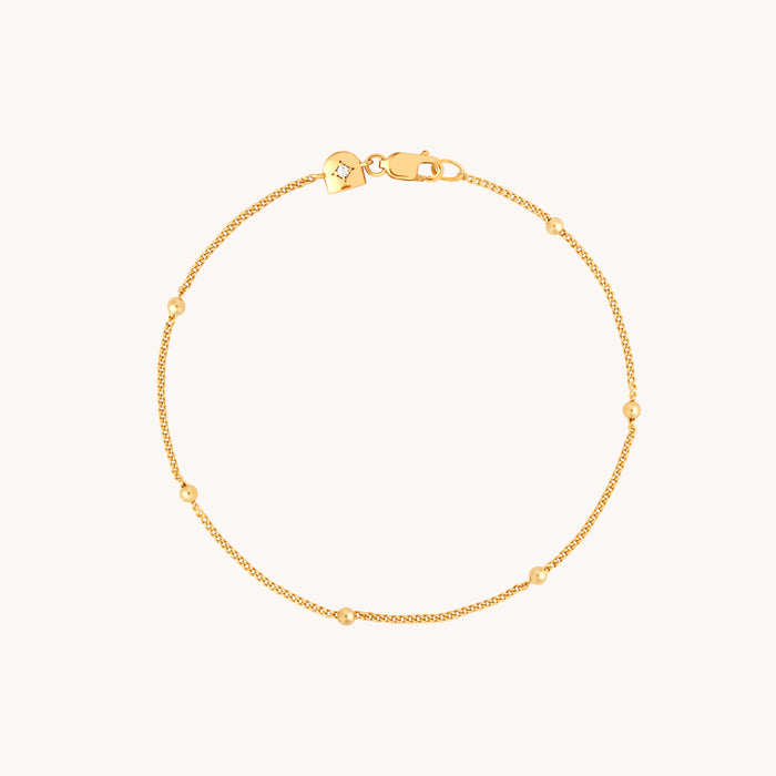 Essential Beaded Chain Bracelet in Gold