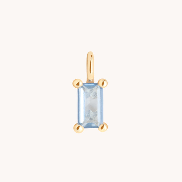 Blue Spinel Charm 9k Gold