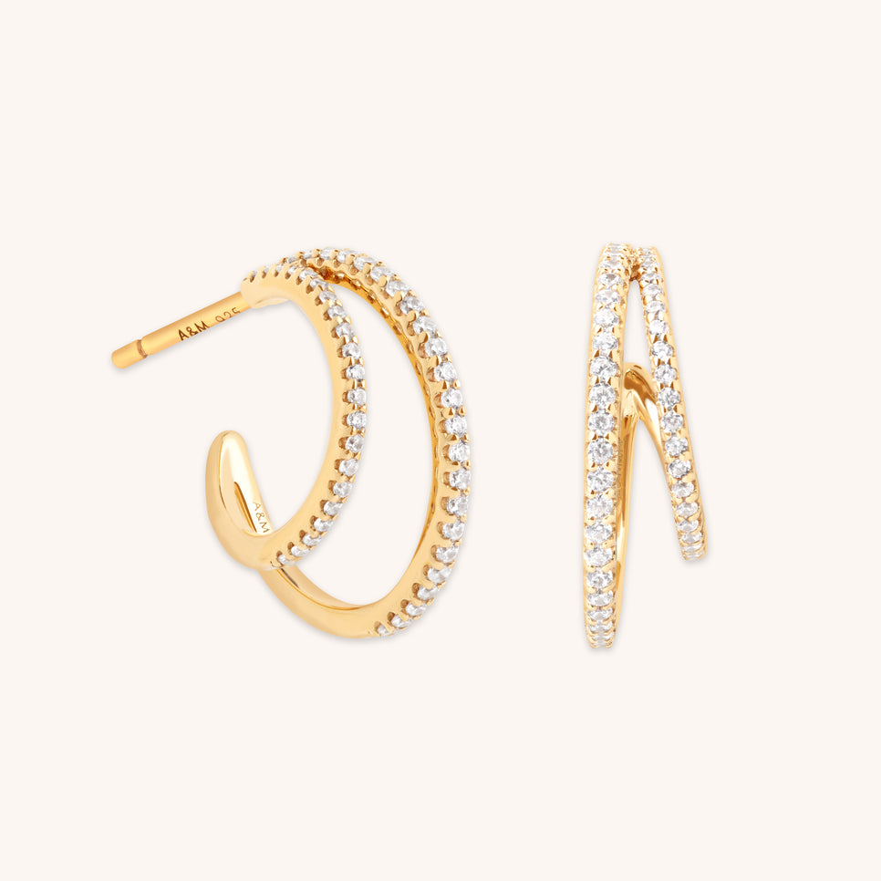 Illusion Crystal Hoops in Gold