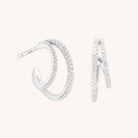 Illusion Crystal Hoops in Silver