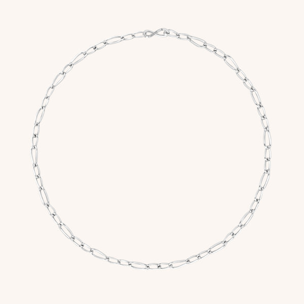 Infinite Slim Chain Necklace in Silver