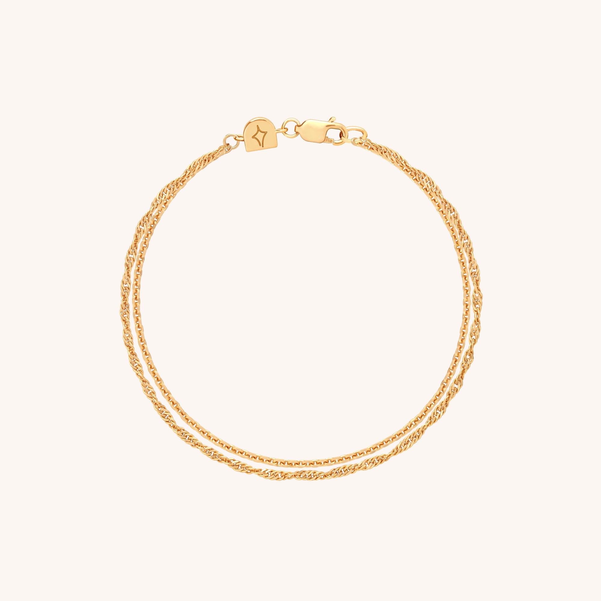 Illusion Twist Double Chain Bracelet in Gold