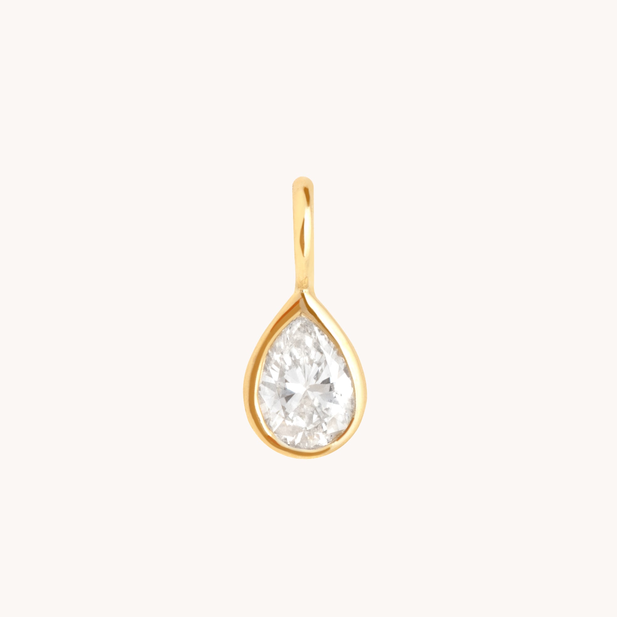 Diamond Pear Charm 9k Gold