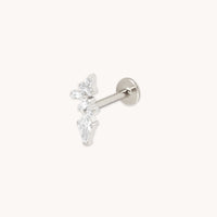 Crystal Marquise Cluster Titanium Piercing Stud in Platinum