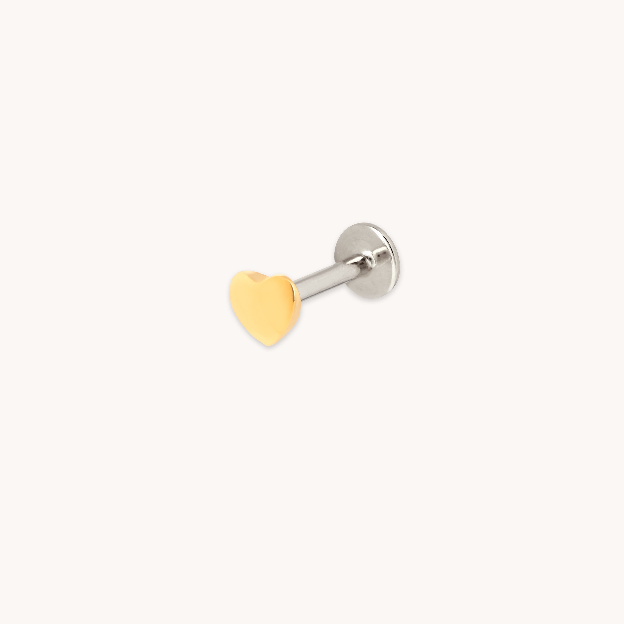 Heart Titanium Piercing Stud in Gold