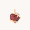 Garnet Heart & Snake Charm 9k Gold