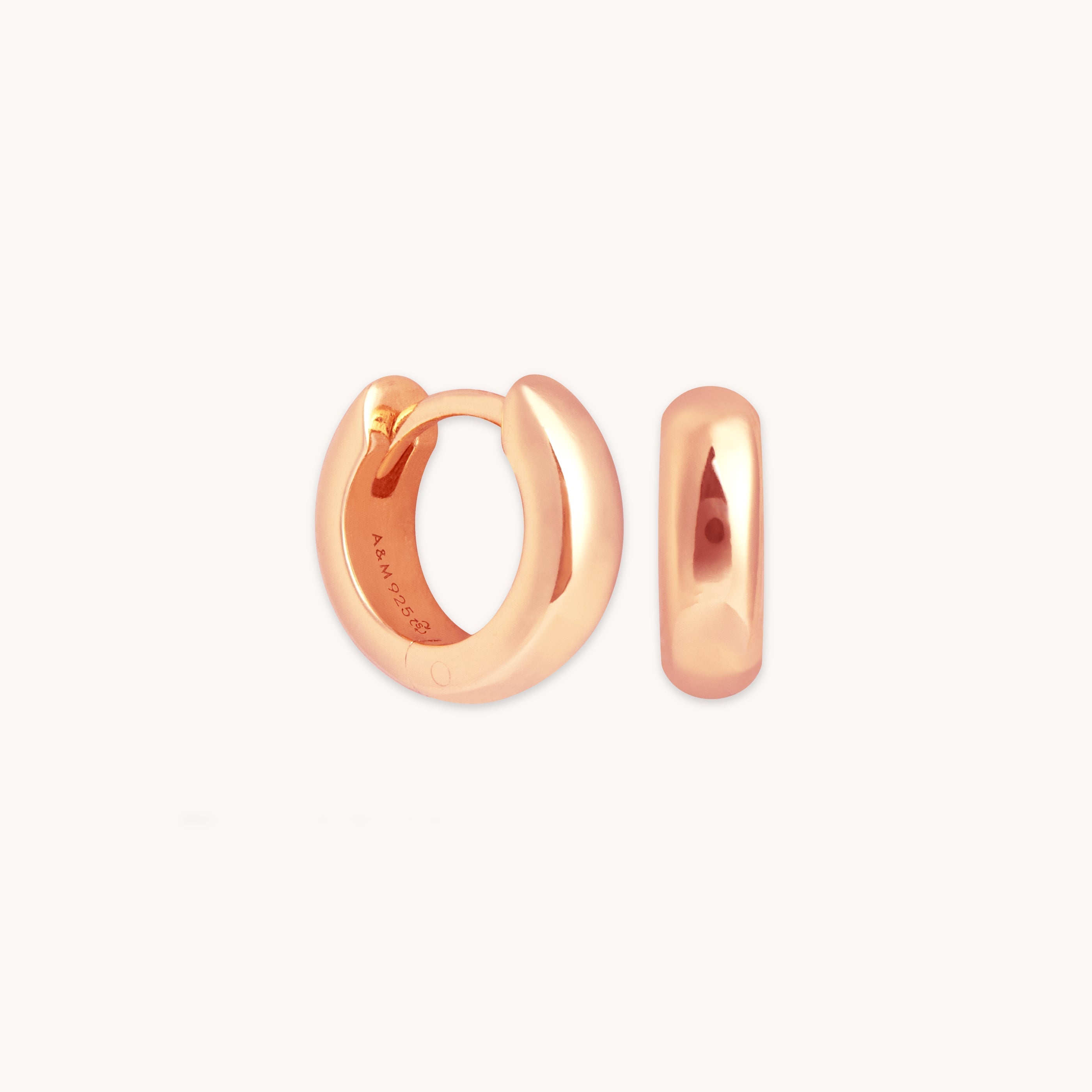 18k Rose Gold Plated Jewelry - Bold Essential Huggies in Rose Gold - Huggies - Astrid &amp; Miyu