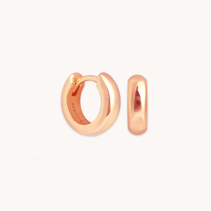 18k Rose Gold Plated Jewelry - Bold Essential Huggies in Rose Gold - Huggies - Astrid &amp; Miyu