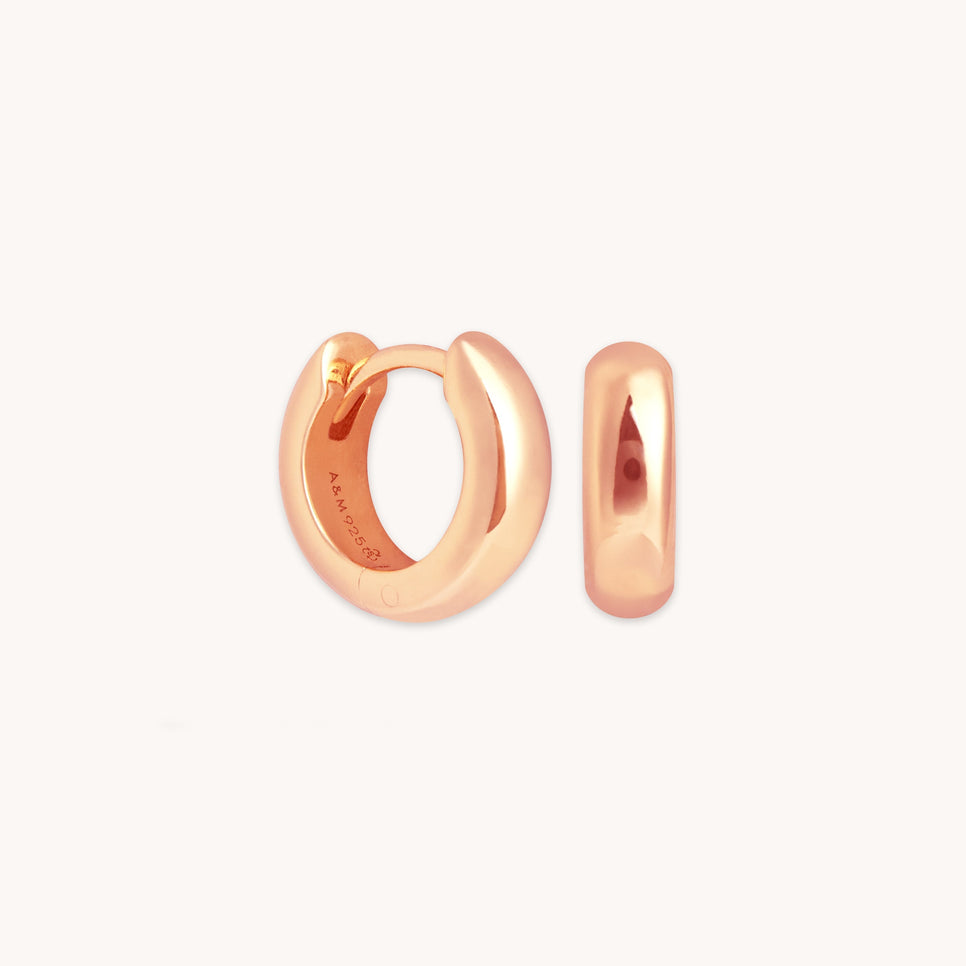 18k Rose Gold Plated Jewelry - Bold Essential Huggies in Rose Gold - Huggies - Astrid &amp; Miyu