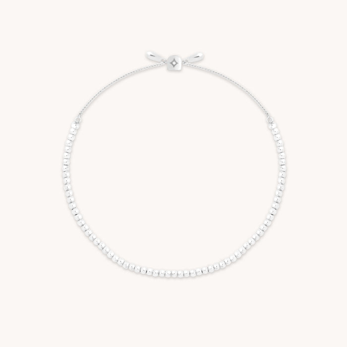 Beaded Bracelet in Solid White Gold