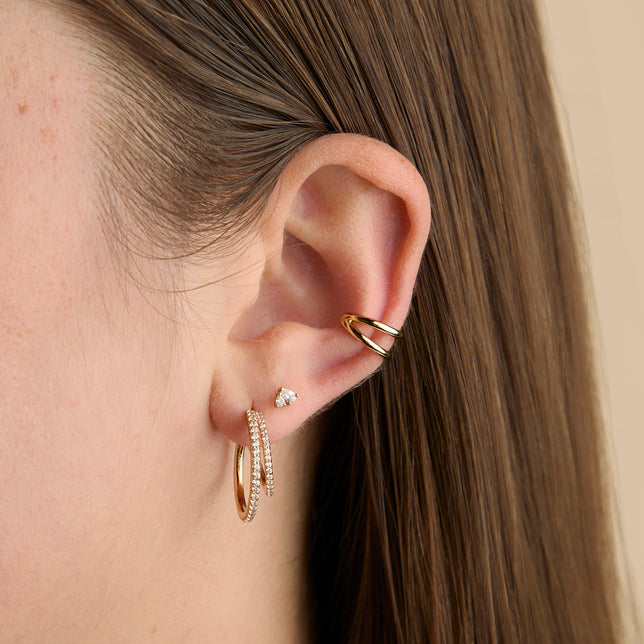 Illusion Crystal Hoops in Gold