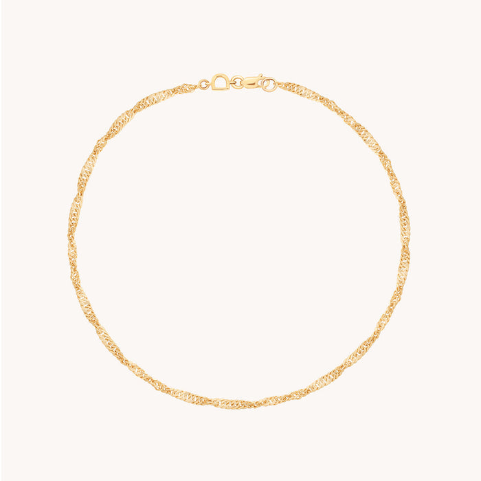 Bold Astrid Story Chain Anklet in Solid Gold-Astrid &amp; Miyu