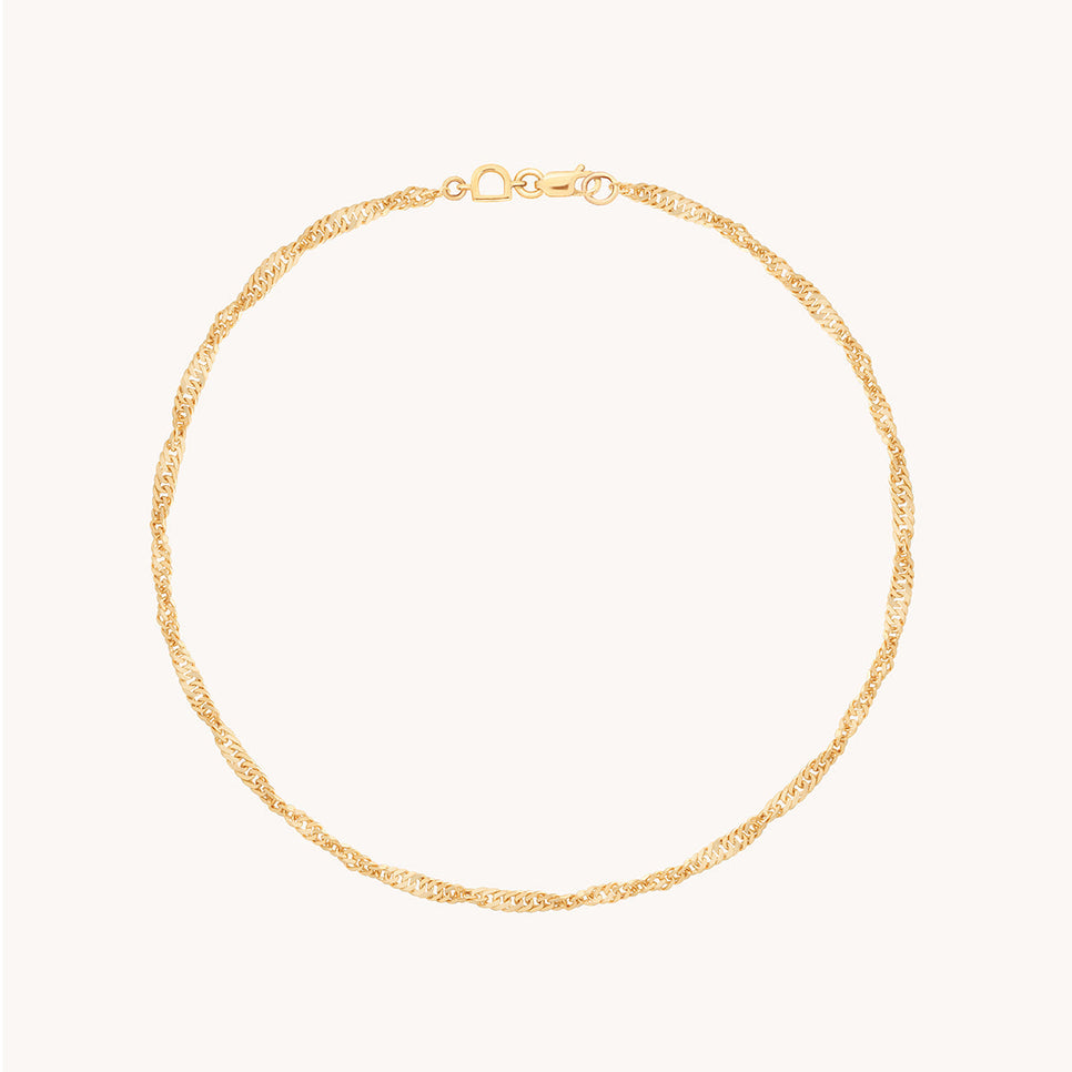 Bold Astrid Story Chain Anklet in Solid Gold-Astrid &amp; Miyu