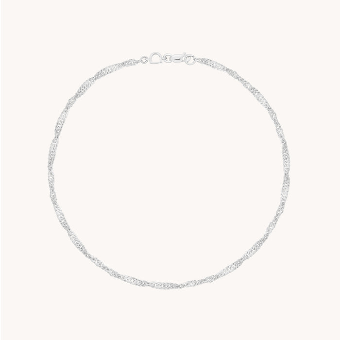 Bold Astrid Story Chain Anklet in Solid White Gold-Astrid &amp; Miyu