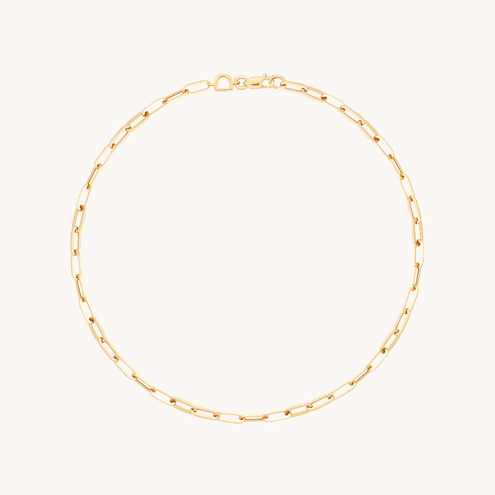 Piccadilly Chain Anklet in Solid Gold