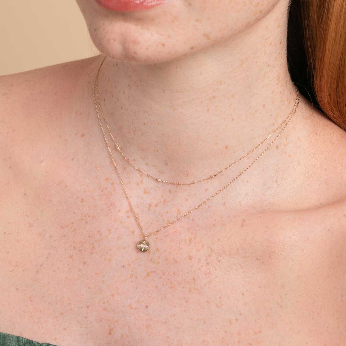 April Birthstone Necklace in Solid Gold
