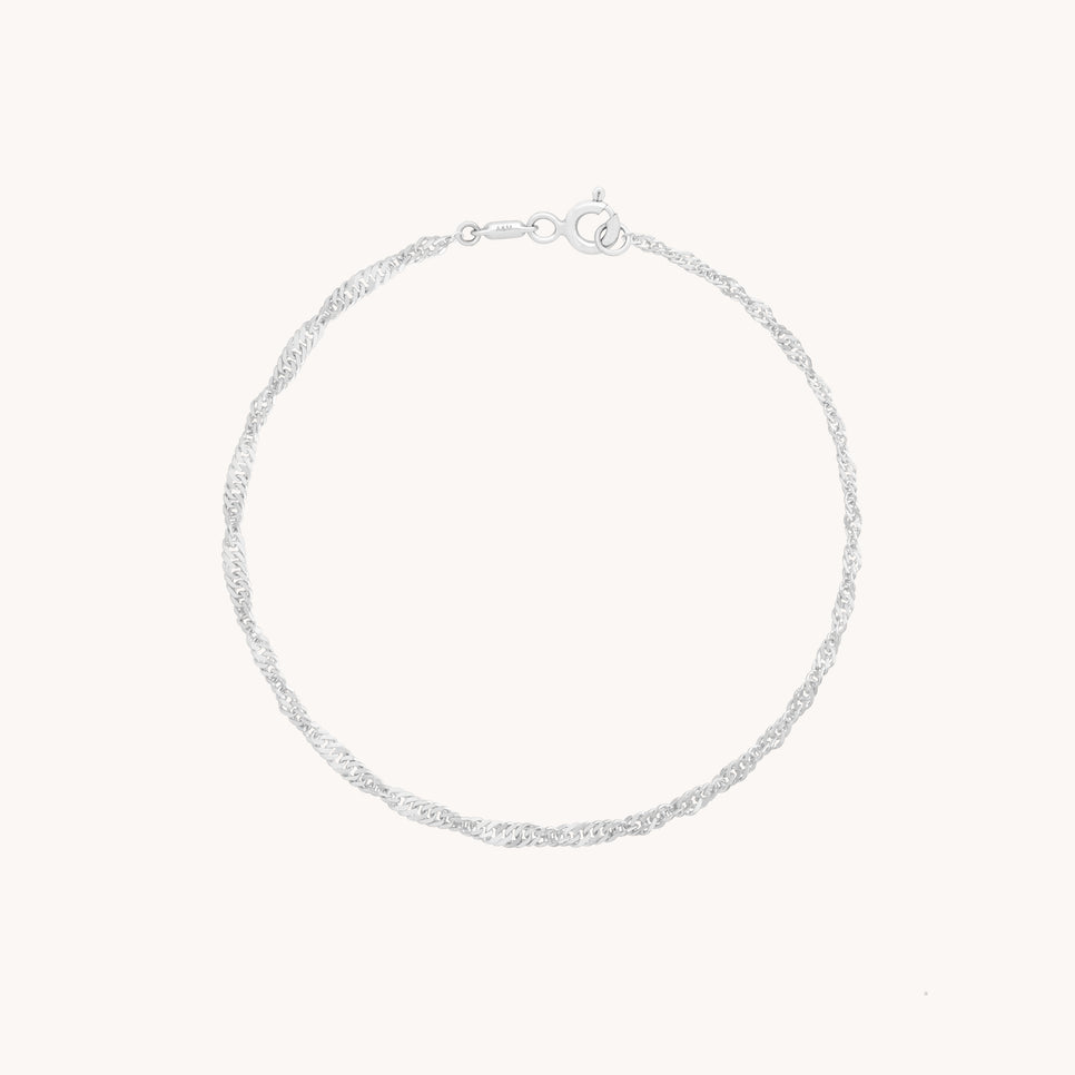 Bracelets - Bold Astrid Chain Bracelet in Solid White Gold - Bracelets - Astrid &amp; Miyu