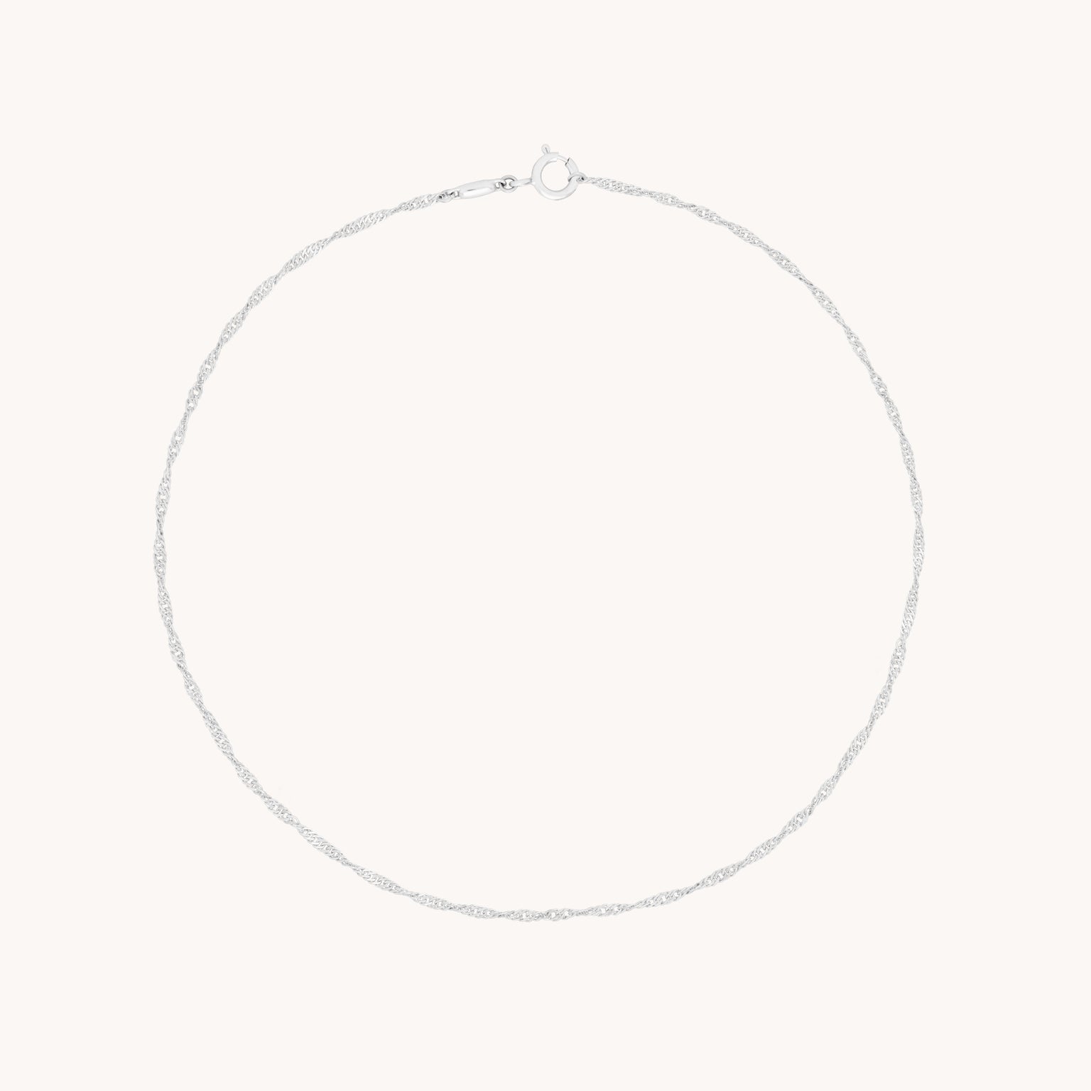 Astrid Chain Anklet in Solid White Gold