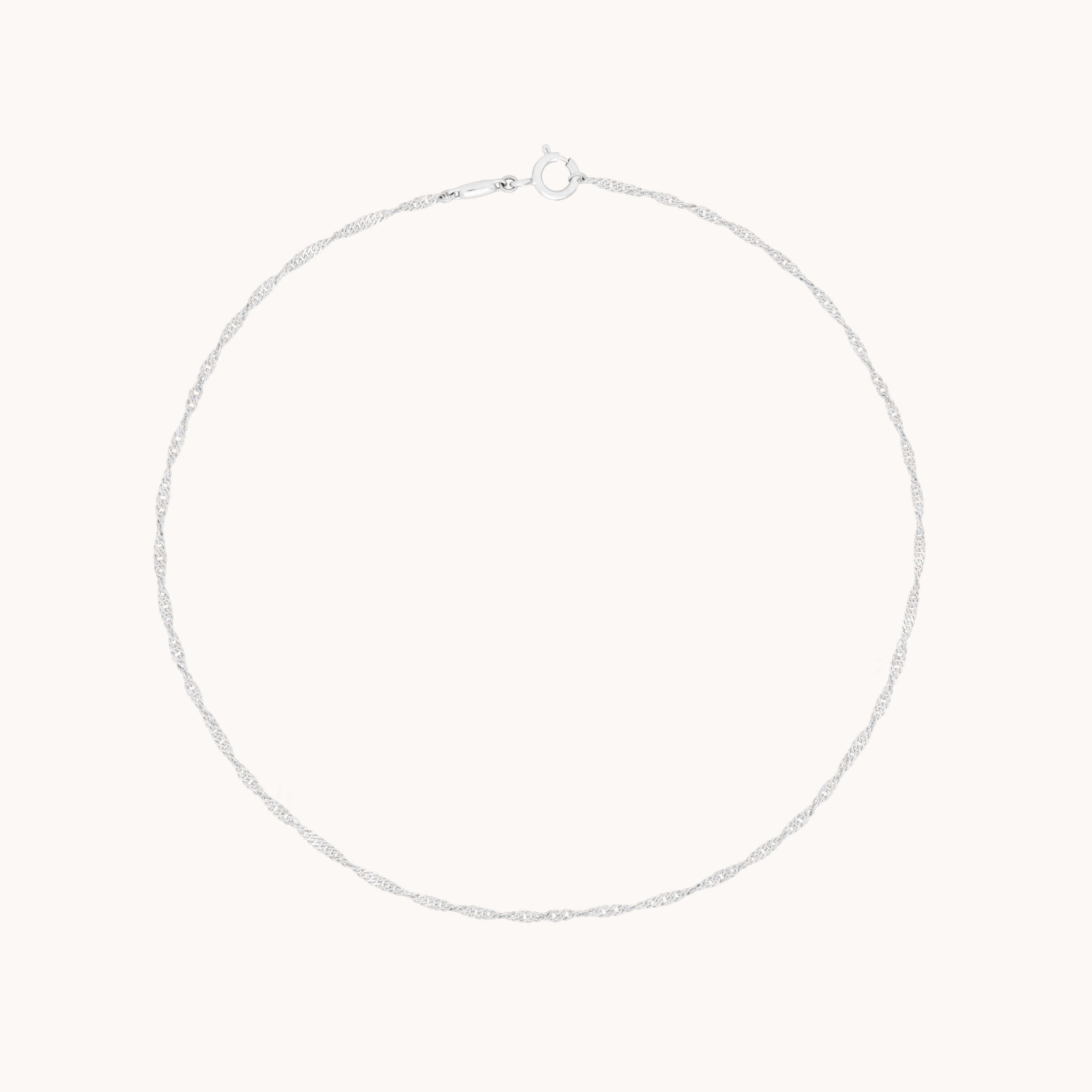 Astrid Chain Anklet in Solid White Gold