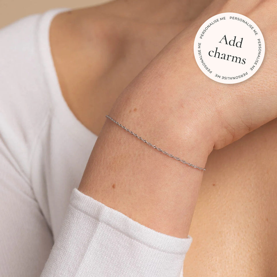 Bracelets - Astrid Chain Bracelet in Solid White Gold - - Astrid &amp; Miyu