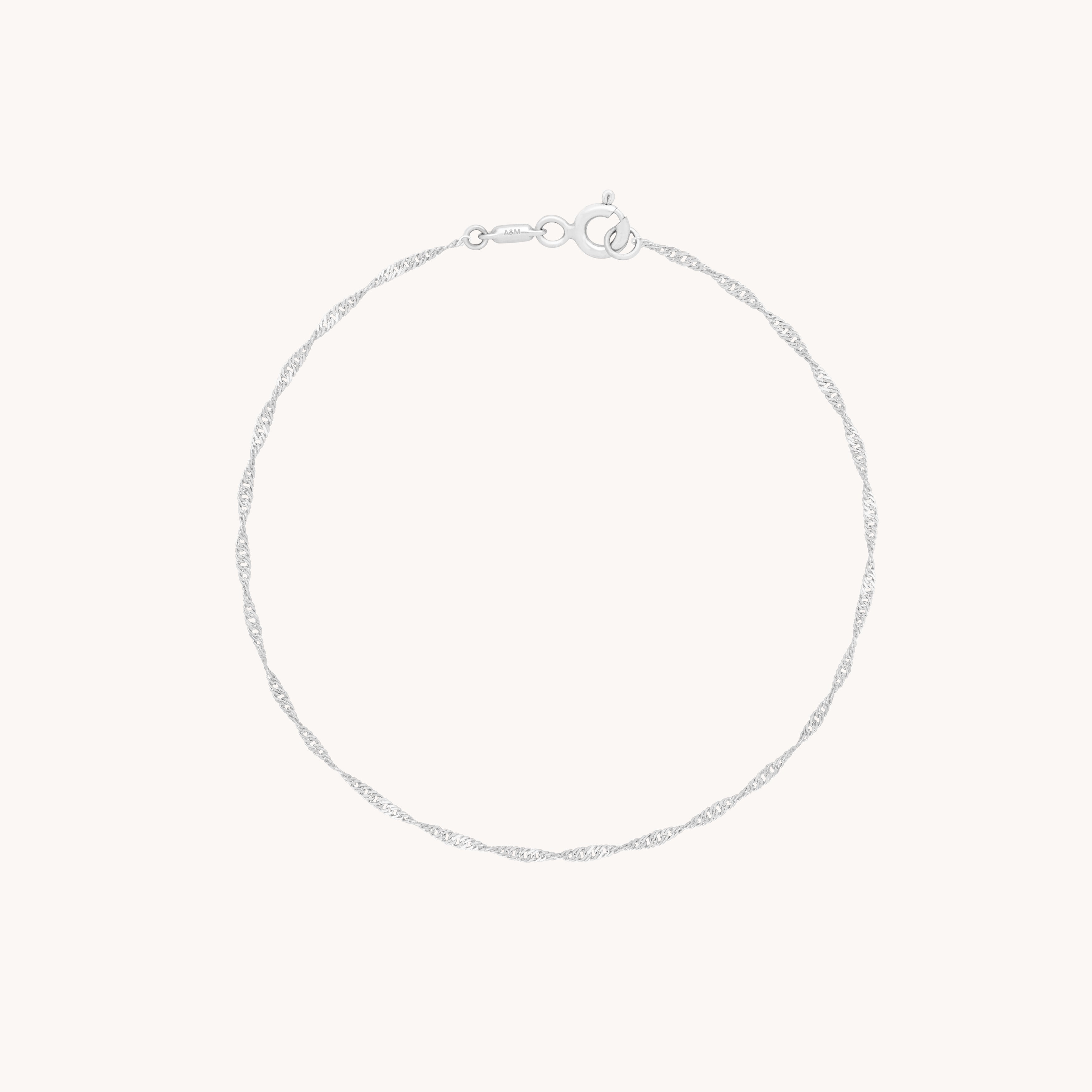 Astrid Chain Bracelet in Solid White Gold