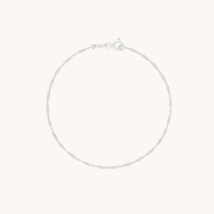 Astrid Chain Bracelet in Solid White Gold